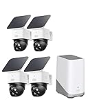 eufy Security SoloCam S340 4‑Kamera‑Set, Kamera Überwachung Aussen, 360°-Überwachung, Keine Toten Winkel, Überwachungskamera Aussen Akku