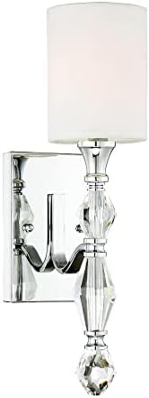 DESIGNERS FOUNTAIN Evi Wall Sconce Light, 16.5 Inch Lighting Fixture for Bedroom, Bathroom and Entryway, White, 89901-CH