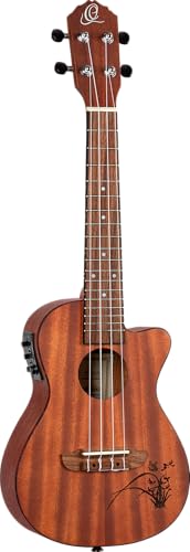 Ortega Guitars Konzert Ukulele Elektro-Akustisch – Bonfire Series – mit Cutaway – Sapele, Natur (RU5MM-CE)