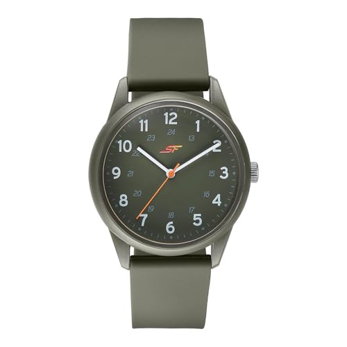 Image of SF Field with Quartz Analog Khaki Dial Khaki Silicon Strap Watch for Men - 77211PP04W