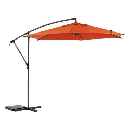 Hespéride - Parasol Déporté Rond Manoa Ambre D3 m Anti-rouille Toile Déperlante Amovible Orientable à 360° Protection Soleil pour Jardin Terrasse