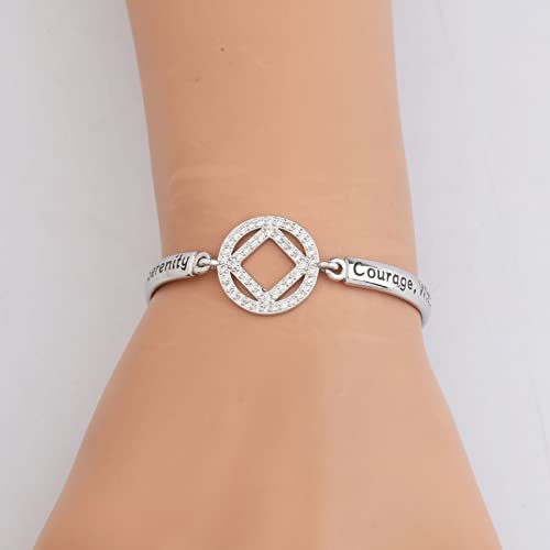 NA Bracelet Sobriety Recovery Gifts You Are Braver Than You Believe Inspirational Serenity Gift for Women (NA BR BOX)