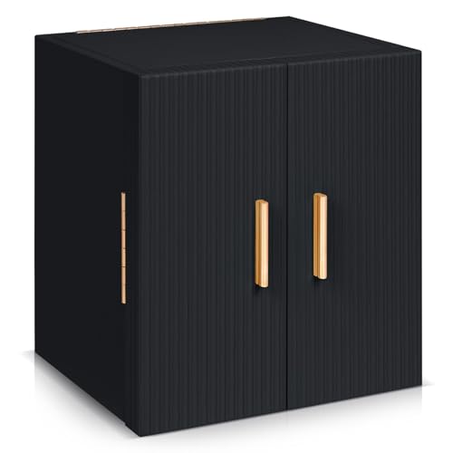 Dajasan Large Jewelry Box for Women, Jewelry Organizer Box with 3 Drawers, Jewelry Storage Organizer with Mirror for Necklace Ring Bracelet Watch, Gift Idea, 8.7 x 7.5 x 9.8 Inches (Black)