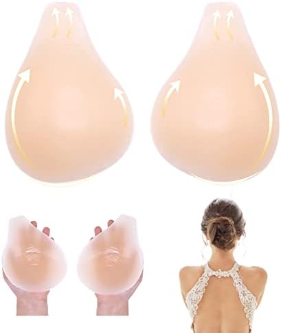 Adhesive Bra Invisible Silicone Lift Up Bra Self Adhesive Push Up Bra Reusable Sticky Backless Strapless Bra for A to D Cup