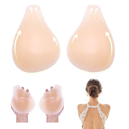 Adhesive Bra Invisible Silicone Lift Up Bra Self Adhesive Push Up Bra Reusable Sticky Backless Strapless Bra For A To D Cup Nude #TOP15