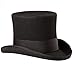 Scala Men's Wool Felt Top Hat, Black, XX-Large