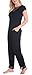 Women's Sleepwear Sleevelees Pajama Set with Short Pants (XS-XL) (M, C-black)