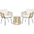 Yaheetech 3 Piece Patio Rattan Bistro Set, Outdoor All Weather PE Wicker Conversation Furniture Set with 2 Chairs & Tempered Glass Top Table & Cushions, for Poolside/Porch/Garden/Yard, Tan/Cream