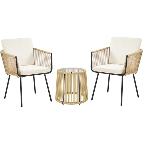 Yaheetech 3 Piece Patio Rattan Set