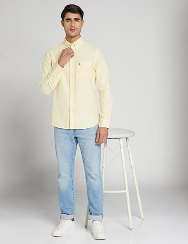 Image of U.S. Polo ASSN. Men's Yarn Dyed Oxford Stripe Spread Collar Full Sleeve Shirts