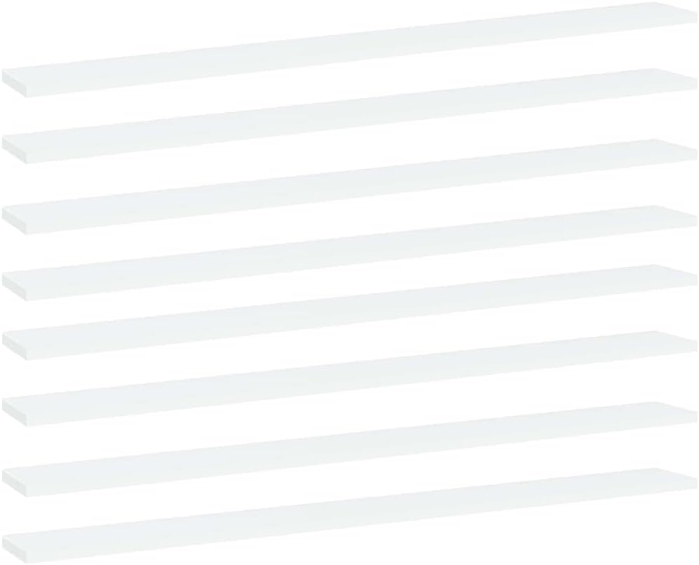 Office Bookshelves Bookshelf Units Bookshelf Boards 8 pcs White 39.4"x3.9"x0.6" Engineered Wood for retrofitting Bookshelves Replacement, no mounting Accessories