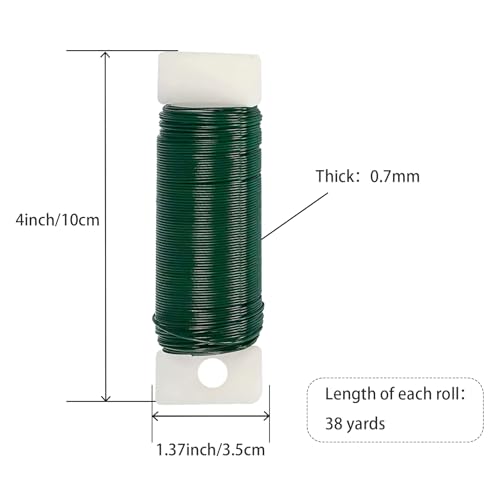 Yucenora 3 Pack 22 Gauge 114 Yards Flexible Floral Wire for Flower Arrangement, Garland, Wreaths, Jewelry Craft(Silver, Black, Green)