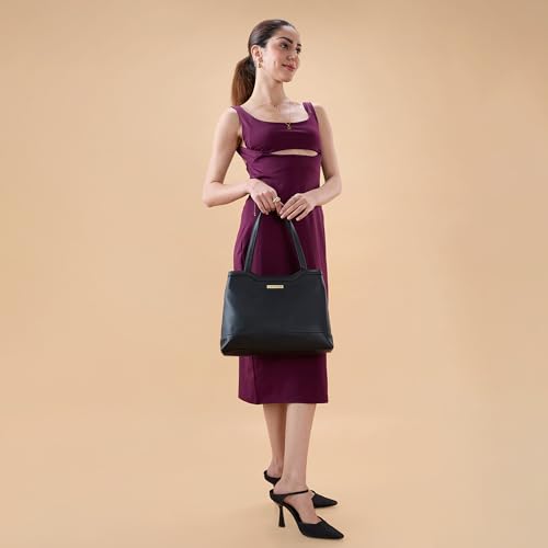 Image of Caprese Kai Tote Large Shoulder Bag for Women | Solid Pattern | Faux Leather | Zipper Closure | Spacious Office & Travel Tote | Stylish Work Bag | Elegant Handbag for Daily Use