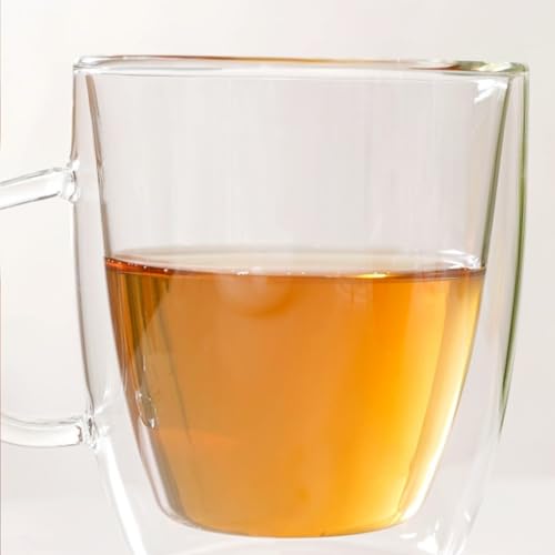 Image of Nestasia Double Wall Borosilicate Glass Mugs Set of 2 (280ml Each) - Microwave & Dishwasher Safe Transparent Glass Tea Cups | Food Safe & Durable Coffee Mugs - Ideal for Latte, Espresso, Cappuccino