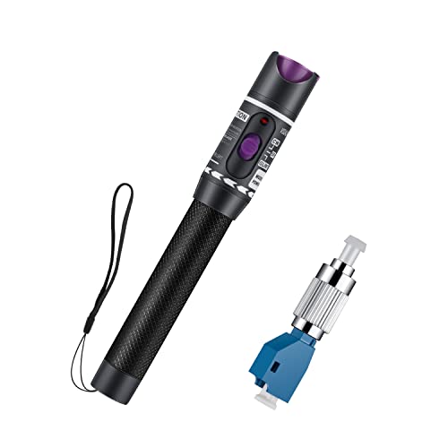 Moocci Visual Fault Locator - Fiber Optic Cable Tester Meter Kit with FC Male to LC Female Adapter - Fiber Optic Tools Tester Detector for LC/FC/SC/ST, Network Cable Test