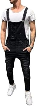 FANSU Heren Denim Overall Broek Tuinbroek Vintage Werk Bib Jeans Jumpsuits met Kniebeschermers Zakken Overalls Broek Grote Taille Plus Maat, roze, M