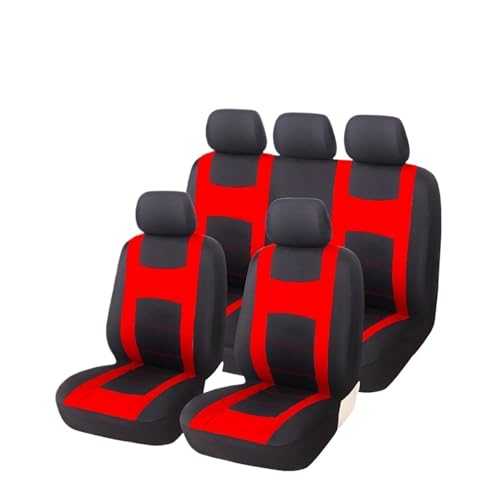 Housses sieges universelles 9 pieces rouges pour Toyota Fortuner 2018