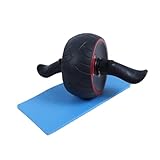 Toyvian Rubber Ab Wheel Roller with Knee Mat Mute Abdominal Exercise Trainer for Core Workout for Home Strength Training for All Levels