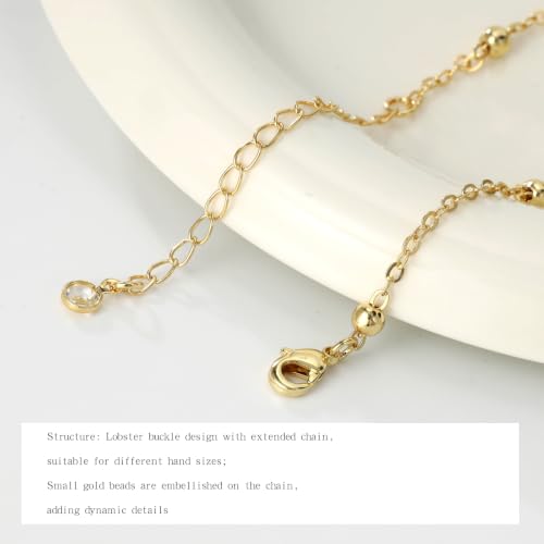 JOLAMT Blue Turtle, Palm Tree, Dolphin, Anchor, bracelets 14K Gold Plated Ocean Series Beach Theme Adjustable bracelets for Women Gift，Turtle-G by JOLAMT - Used condition - Image 7