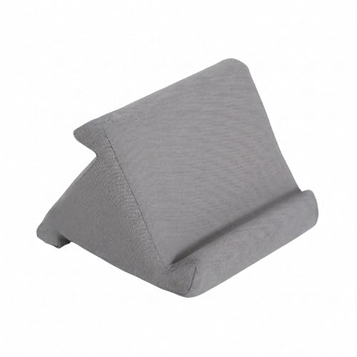 Image of Stand Pillow Wedge-Shaped Resting Wedge Hands Mobile Accessory for Reading, Viewing Light Gray 3-Sided