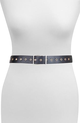 Women's 1.5 Inch Eyelet Leather Belt, Fully Adjustable with Roller Buckle2