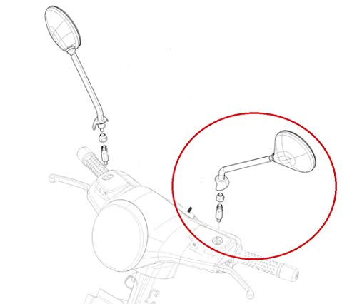 2014-2023 Left Round Mirror Vespa Primavera Elettrica 50-150 Mirror for the Left Side | OEM- CM3161801, CM261901(Left, Round, Chrome Finish) by Piaggio - Used condition - Image 3