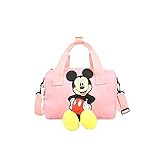 IRON JF Mädchen Handtasche 3D Cartoon Mouse Studentasche Schulter Messenger Bag Freizeit Reisetasche Leinwand Leichte Strandtasche Sport Kleine Square Tasche Bowlingtasche