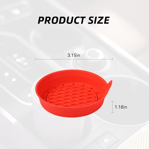 4PCS Portavasos para carro de silicona antideslizante rojo miniatura 2