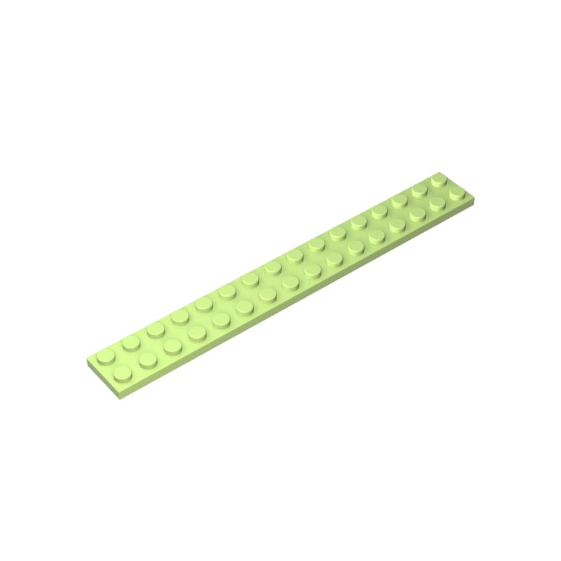 4282 Foundation Plate Plate 2x16 10 Pieces GDS-517 Compatible with Lego Building Blocks Color:Yellowish Green 326 — image 1