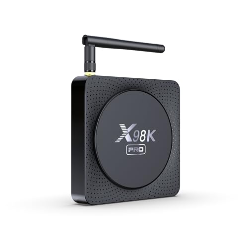 LEFFOT Android TV 11 Box, X98K Pro 4K Ultra HD Smart TV Box, 4GB RAM +32GB ROM, Apoyo HDR10+, 2.4G & 5G WiFi 5, 1000M Ethernet, Antena Externa, Control de Voz, BT 5.0, RK3566 Quad Core Arm Cortex A55