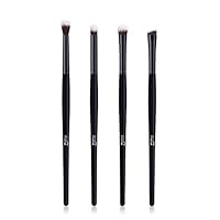 MSQ 4 Stück Augenpinsel Pinselset Makeup Lidschatten Pinselset Makeup Blender Pinsel Augen Pinselsets Blending Brush Augenpinsel Set Make up Pinsel Set Lidschattenpinsel schwarz