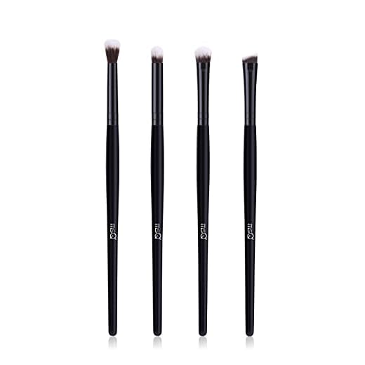 MSQ 4 Stück Augenpinsel Pinselset Makeup Lidschatten Pinselset Makeup Blender Pinsel Augen Pinselsets Blending Brush Augenpinsel Set Make up Pinsel Set Lidschattenpinsel schwarz