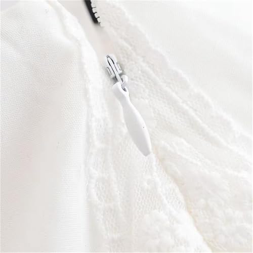 Women Summer Casual Embroidered Lace Ruffle Mini Skirt A-Line Natural Waist Vacation Style Layered Skirt4