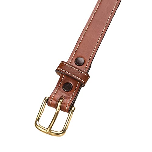 Amish-Made Leather Dress Belt for Business or Everyday Wear, Goldtone Buckle, 1 Inch Wide2