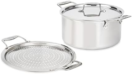 All-Clad D5 5-Ply Brushed Stainless Steel Stockpot with lid and Strain & Splatter Guard, 8-Quart, Induction, Oven & broiler safe up to 600°F, Cookware, Pots and Pans, Kitchen Essential, Silver - Thumbnail 3