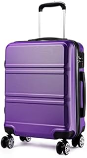 Kono Fashion Hand Luggage Lightweight ABS Hard Shell Trolley Travel Suitcase with 4 Wheels Cabin Carry-on Suitcases (20", Purple)