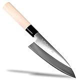 Seki Japan Japanese Seki SANBONSUGI Sushi Chef Knife, 420J2 Stainless Steel Sashimi Deba Knife, Wood Handle, 150 mm (5.9 in)