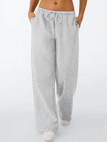 Trendy Queen Womens Wide Leg Sweatpants Baggy Drawstring Low Rise Lounge Pants 2025 Fall Joggers with Pockets3