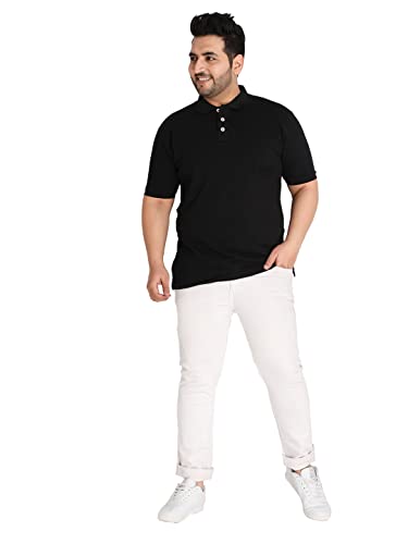 Image of CHKOKKO Men's Pluse Size Polo Cotton Regular Fit Half Sleeves T-Shirt