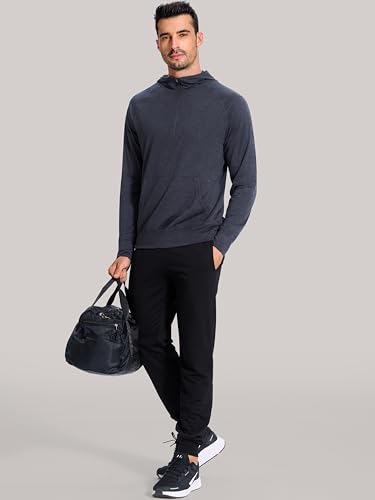 Men's Quarter-Zip Lightweight Hoodie - Soft Loose Fit Comfortable Long Sleeve with Pocket for Workout Casual Wear4