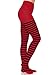 Leg Avenue Women's Nylon Striped Tights, Black/Red, One Size