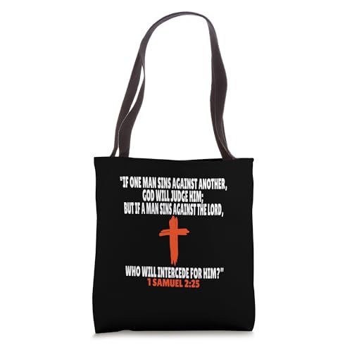 1 Samuel 2:25 Bible Verses Scripture Tote Bag