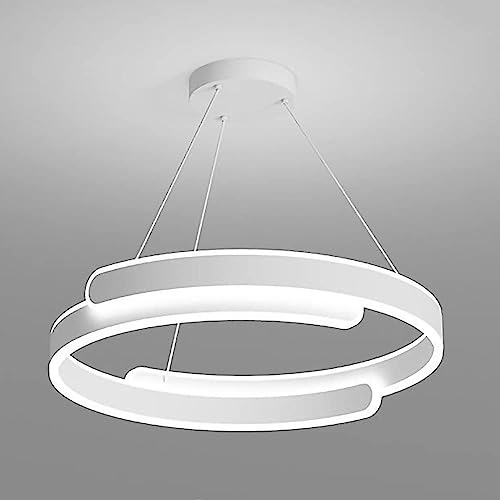 Lustre à coutures circulaires pour salle à manger et salon design à éclairage LED blanc