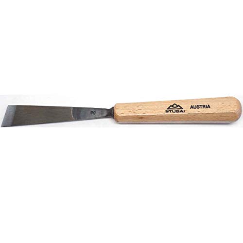 Stubai 520214 Type 2 Woodcarving Chisel with Wooden Handle, Gold/Beige, 14 mm