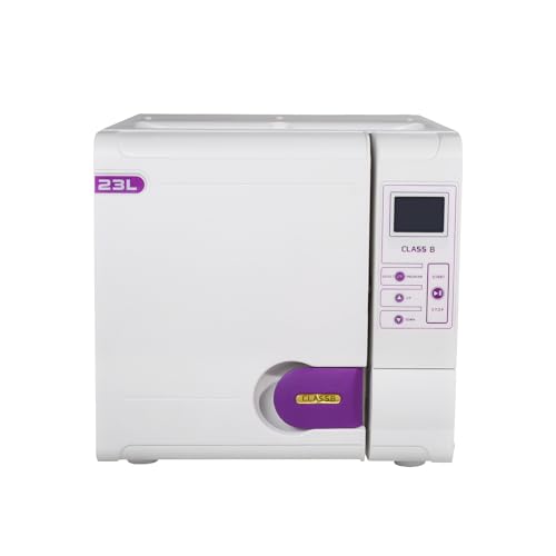 EustomA Full-Automatic Autoclave 18L/23L Class B 3 Times Pre-Vacuum Lab Sterilizer Blue LCD Display Vacuum Drying Benchtop Type JQ18/JQ-23 (23L)