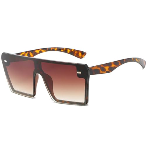 Lunettes de soleil UV400 à grand cadre carré avec verres dégradés géants rétro