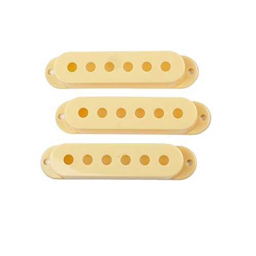 Strat Style Single Coil Guitar Pickup Cover Set, Pole 48, 50 and 52mm /Cream