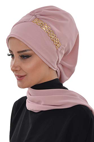 Aisha's Design Turban For Women, Pre-Tied Chiffon Scarf, Lightweight Hijab Headwear…