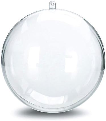 Naice Fillable Ornaments Clear Plastic Fillable Balls Perfect for DIY Crafts - Pack of 12 (80mm