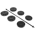 100-Pound Weight Plate Set With 2x 10LB, 15LB, and 25LB Plates and Standard Barbell, Black/Red, 100LBS Plates with Bar - Image 2